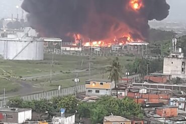 Incendio en refinería en Puerto La Cruz